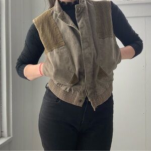 70s-80s petite olive corduroy denim vest